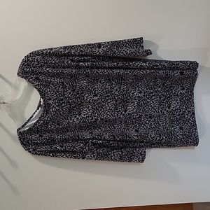 Talbots Black and White Patterned Tunic